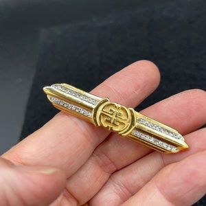 Vintage Givenchy Stick Pin Logo Rhinestone Brooch